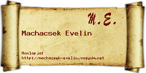 Machacsek Evelin névjegykártya